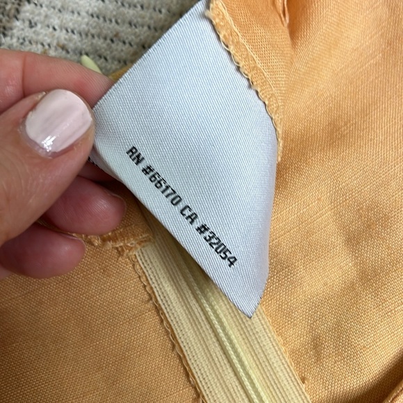 Urban Renewal Linen Peach ruffle flutter sleeves Dress - Picture 9 of 13